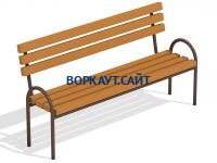 Парковая лавочка со спинкой МАФ 1605 в Твери