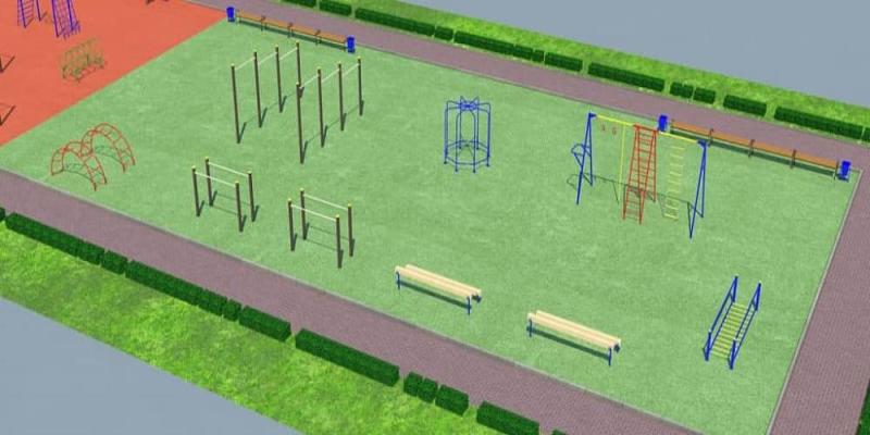 Проект детско-спортивной площадки для школы - детсада в Твери