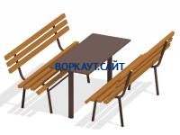 Дачный комплект из 2 лавочек и стола МАФ 1620 в Твери