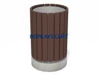 Урна деревянная круглая с бетонным основанием МАФ 1632 в Твери