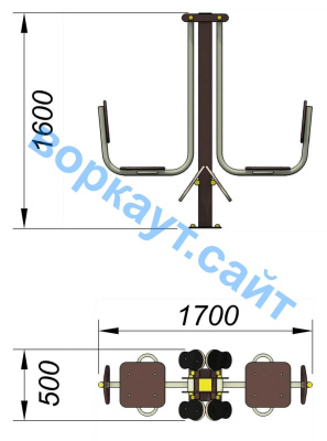 Уличный тренажер "Жим ногами горизонтальный " УТ 003 в Твери