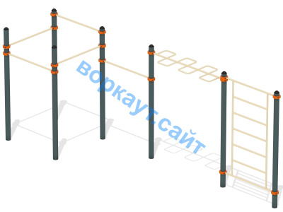 Воркаут турники с шведской стенкой и рукоходом  ВС-21 в Твери