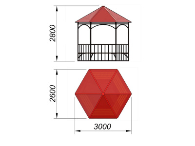 Беседка с лавками и полом МАФ 4122 в Твери