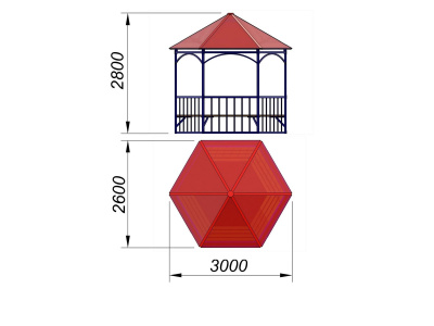 Беседка с лавками МАФ 4120 в Твери