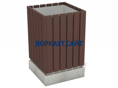 Урна деревянная квадратная с бетонным основанием МАФ 1633 в Твери