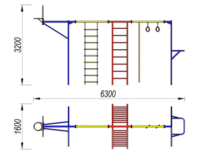 Гимнастический комплекс с баскетбольным щитом МАФ 3001 в Твери Гимнастический комплекс с баскетбольным щитом МАФ 3001 в Твери